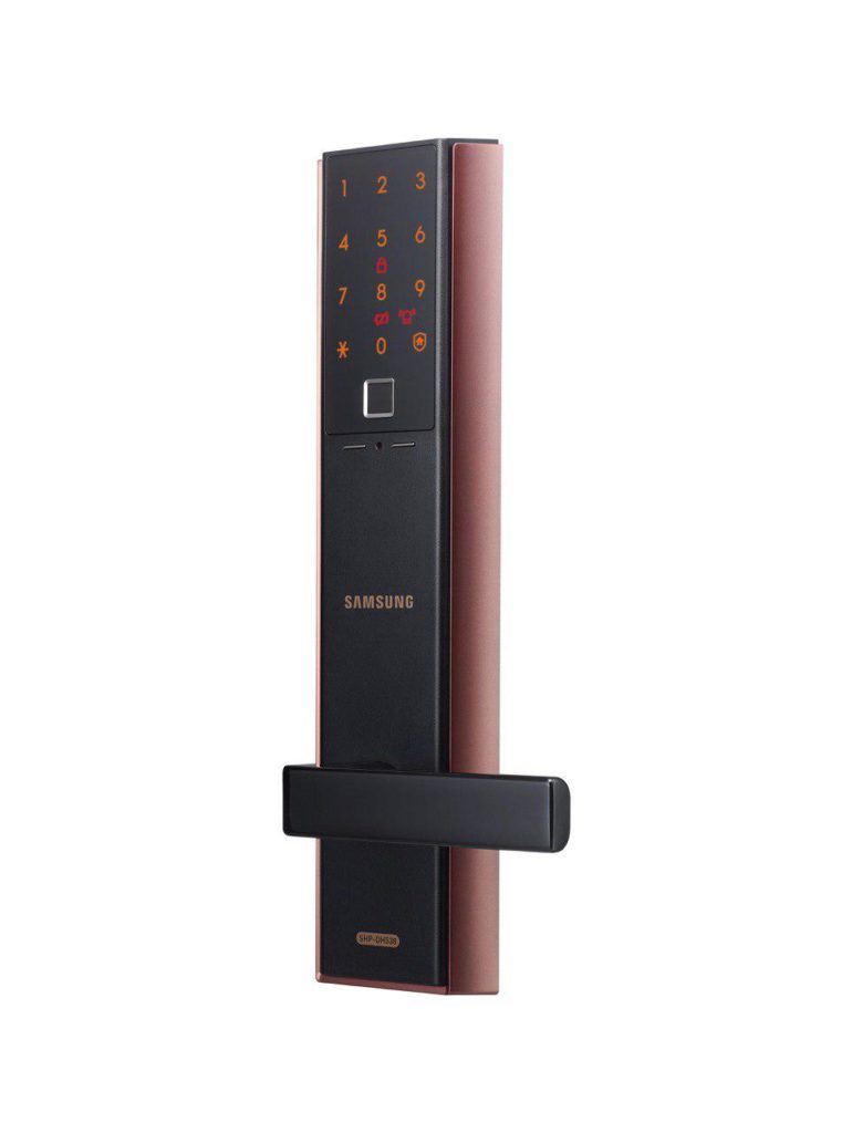 Биометрический электронный замок Samsung SHP-DH538 Copper с ручкой