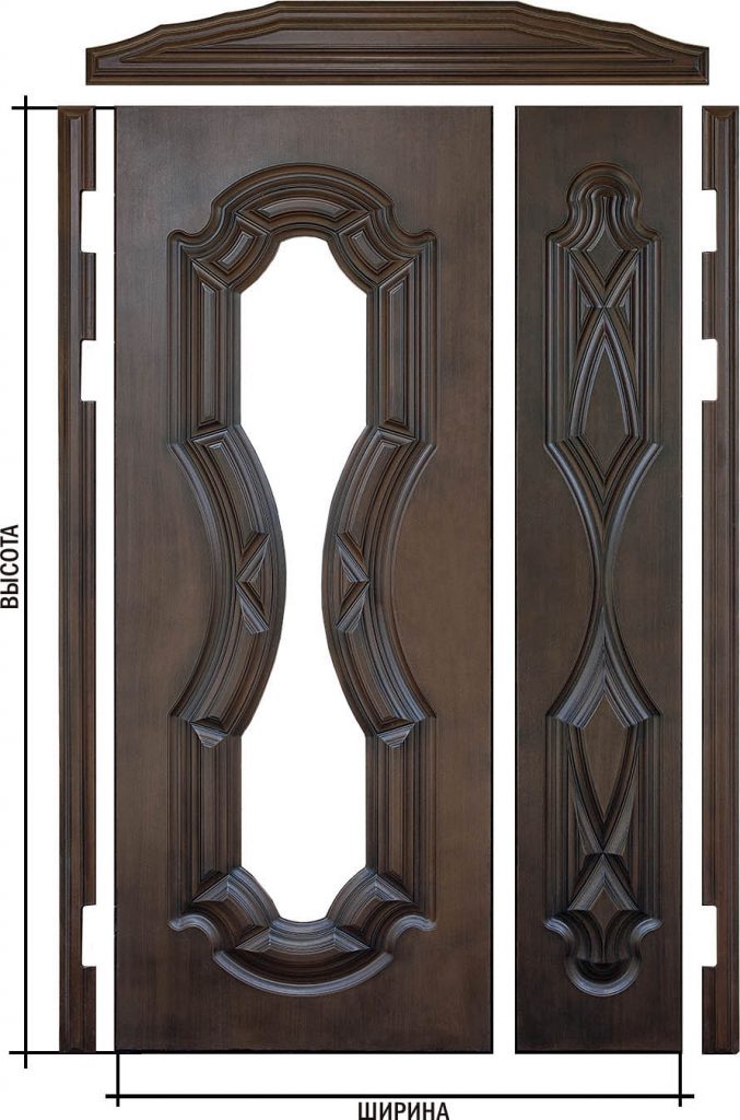 Накладка МДФ для двустворчатой входной двери в дом Аскона 3D St