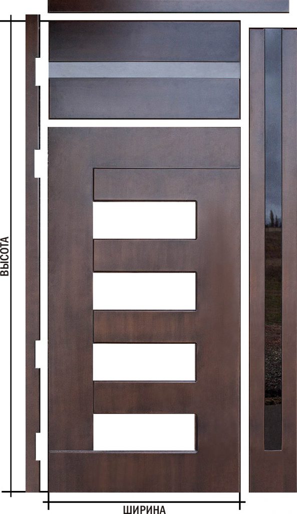 Накладка МДФ для входной двери с фальш фрамугами Хай-Тек St