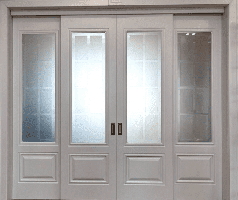 Двери межкомнатные раздвижные с фрамугами «Неоклассика» (равноценное открывание)_1