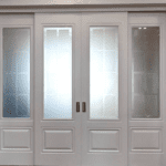 Двери межкомнатные раздвижные с фрамугами «Неоклассика» (равноценное открывание)