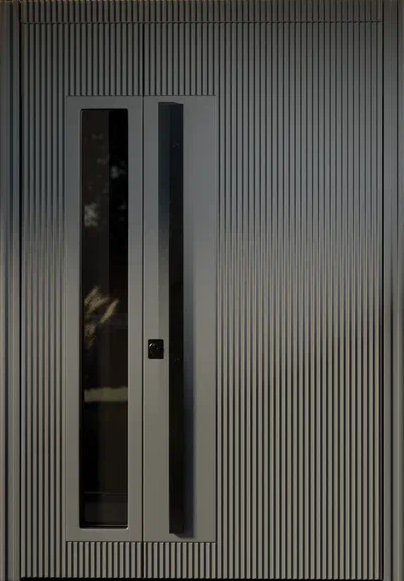Двери входные металлические двухстворчатые со скрытыми петлями «Крепость»